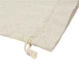 Elegant Cotton Linen Drawstring Pouches - Set of 10 - Side View