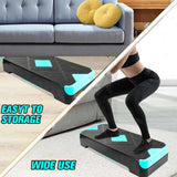 Adjustable Non-slip Aerobic Stepper for Cardio and Strength Training - 150KG Capacity - Side View