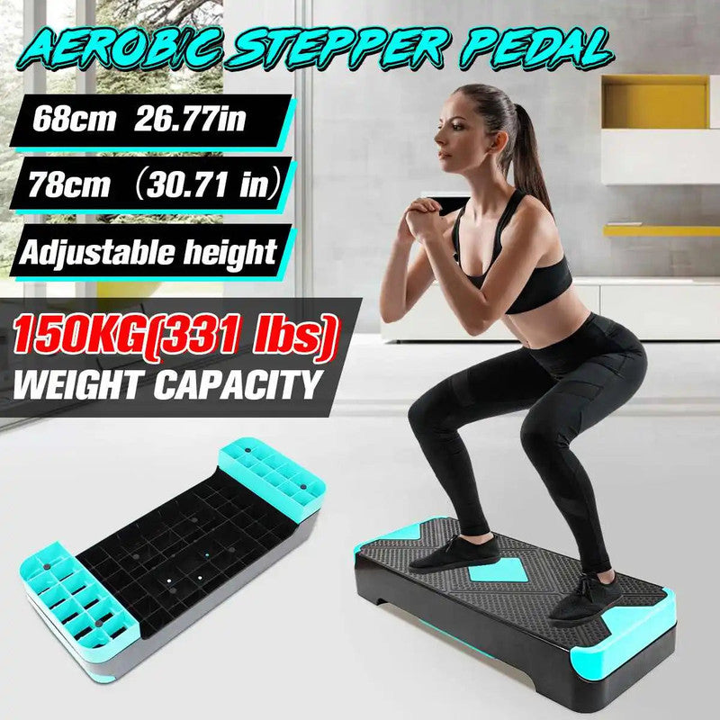 Adjustable Non-slip Aerobic Stepper for Cardio and Strength Training - 150KG Capacity