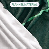 NNEOBA Green Leaf-Shaped Flannel Blanket - Top-Down View