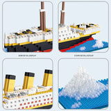 NNEOBA Titanic Ship Toy with LED Light - Top-Down View