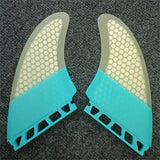 NNEOBA 5.5 Fiberglass Twin Fins for Enhanced Surfboard Performance - Top-Down View