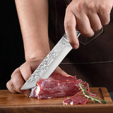 NNEOBA Premium Hand-Forged Chef Cleaver Knife Set with Protective Covers (2pcs) - Side View