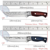NNEOBA Premium Hand-Forged Chef Cleaver Knife Set with Protective Covers (2pcs) - Top-Down View