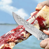 NNEOBA Premium Hand-Forged Chef Cleaver Knife Set with Protective Covers (2pcs) - 45-Degree Angle