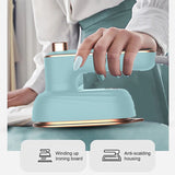 Compact Travel-Friendly Handheld Steamer and Mini Iron - Top-Down View