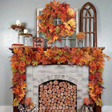 Vibrant 2M Autumn Maple Leaf Decorative Garland - Front View