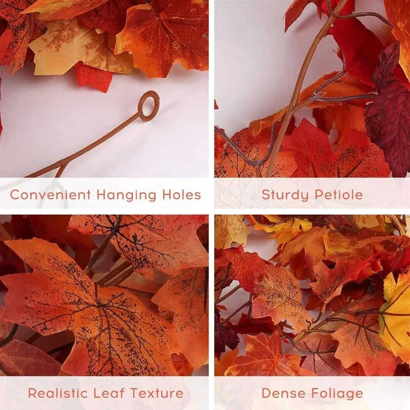 Vibrant 2M Autumn Maple Leaf Decorative Garland