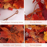 Vibrant 2M Autumn Maple Leaf Decorative Garland - 45-Degree Angle