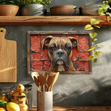 NNEOBA Boxer Dog Aluminum Wall Art - 12x16in Decorative Print - Front View