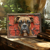 NNEOBA Boxer Dog Aluminum Wall Art - 12x16in Decorative Print - Top-Down View