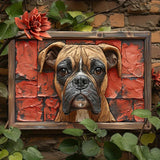 NNEOBA Boxer Dog Aluminum Wall Art - 12x16in Decorative Print - Rear View