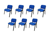 NNECN Stackable Office Conference Visitor and Community Chairs (Set of 7-Blue) - 45-Degree Angle