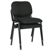 Versatile Stackable & Linkable Black Office Conference Chairs - Set of 7 - Top-Down View