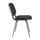 Versatile Stackable & Linkable Black Office Conference Chairs - Set of 7 - Rear View