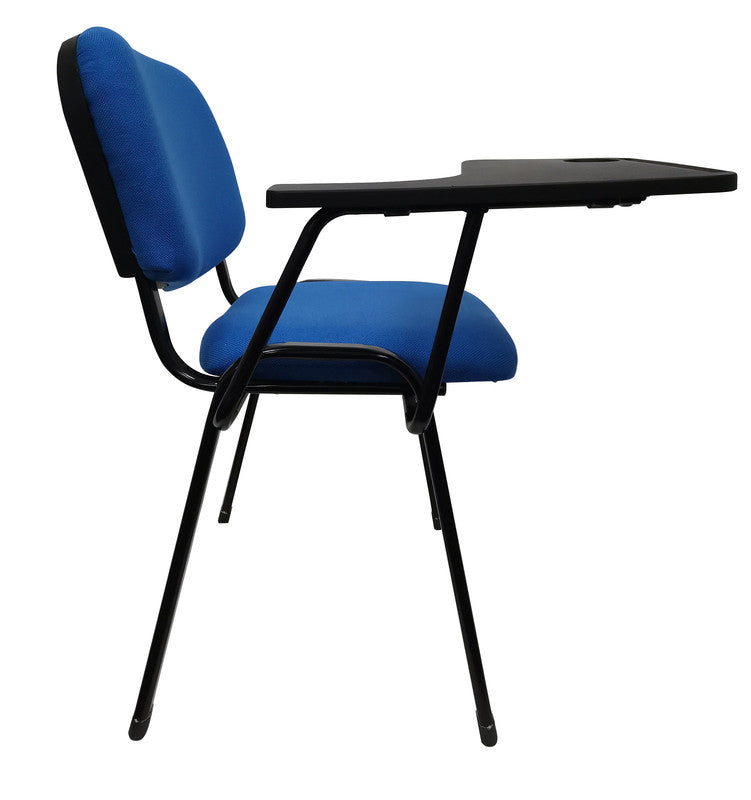 Blue NNECN Classroom Lecture Chairs with Removable Tablet Top - Set of 6 for Training and Conference
