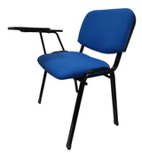 Blue NNECN Classroom Lecture Chairs with Removable Tablet Top - Set of 6 for Training and Conference