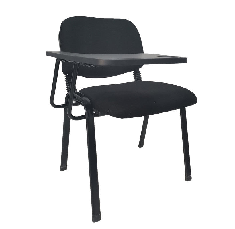 Set of 6 NNECN Black Lecture Chairs with Removable Writing Tablet for Classroom and Conference Use