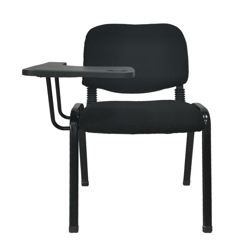 Set of 6 NNECN Black Lecture Chairs with Removable Writing Tablet for Classroom and Conference Use