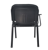 Set of 6 NNECN Black Lecture Chairs with Removable Writing Tablet for Classroom and Conference Use - Rear View
