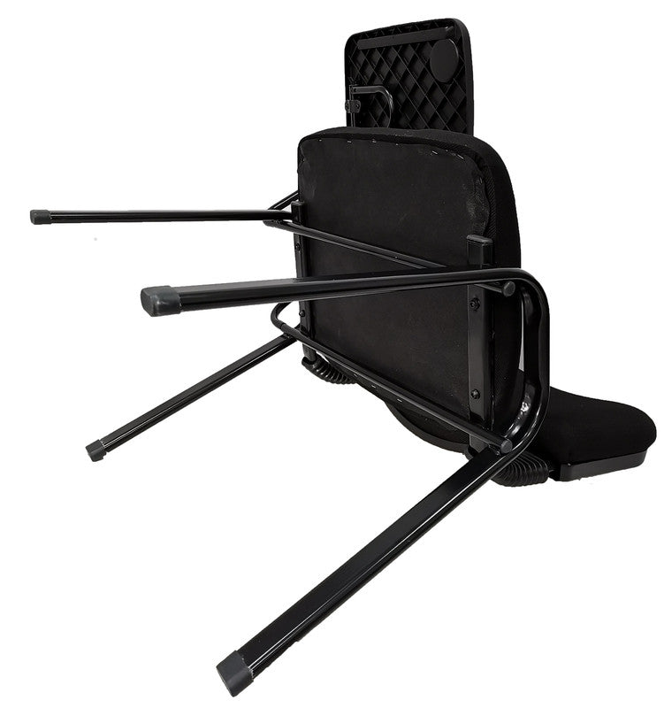 Set of 6 NNECN Black Lecture Chairs with Removable Writing Tablet for Classroom and Conference Use