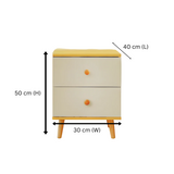 NNECN 5 Layer White Drawer Chest Storage with Bedside Table - Rear View