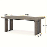 Vintage Gray Wood Rectangular Dining Table for Modern Rustic Spaces - Side View