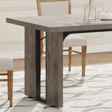 Vintage Gray Wood Rectangular Dining Table for Modern Rustic Spaces - 45-Degree Angle