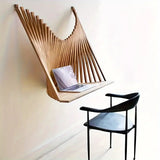 Wall-Mounted Space-Saving Folding Table with Creative Design - Close-Up Angle