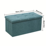NNETM Durable Morandi Green Storage Stool - Front View