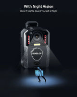 1080P Body Camera with 13-Hour Recording 64GB Black - Front View