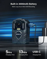1080P Body Camera with 13-Hour Recording 64GB Black - Rear View