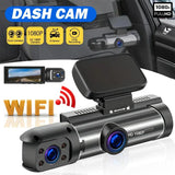 1080P WiFi Dual Lens Dash Cam Front Rear Car DVR - Side View