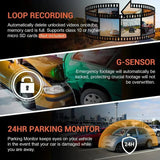 1080P WiFi Dual Lens Dash Cam Front Rear Car DVR - 45-Degree Angle