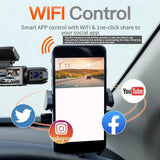 1080P WiFi Dual Lens Dash Cam Front Rear Car DVR - Close-Up Angle