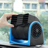 12V Adjustable Car Air Fan Dual Blue - Side View