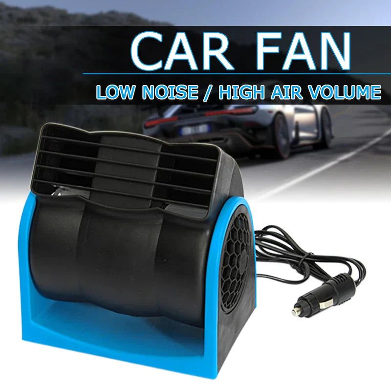 12V Adjustable Car Air Fan Dual Blue