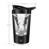 Portable Electric Bottle 450ML Self-Mixing Blender Black - Front View