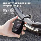 Mini Electric Bicycle Air Pump 150PSI Portable Inflator - Front View