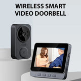 Wireless Visual Intercom Doorbell With Hd Screen - Side View