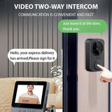 Wireless Visual Intercom Doorbell With Hd Screen - 45-Degree Angle