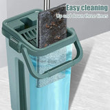 Flat Squeeze Mop & Bucket Set - Rear View