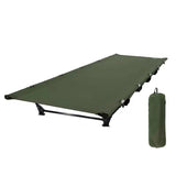 Portable Camping Cot Compact Folding Bed Green - 45-Degree Angle