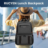 Waterproof Insulated Cooler Backpack Black - Close-Up Angle