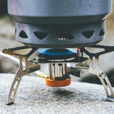 Portable Split Gas Stove Silver - Top-Down View