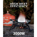 Portable Split Gas Stove Silver - 45-Degree Angle