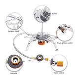 Portable Split Gas Stove Silver - Rear View