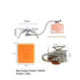 Portable Split Gas Stove Silver - Close-Up Angle