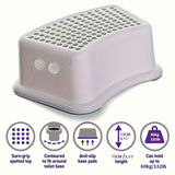 Kids Step Stool Anti-Slip Plastic for Bathroom Use - Front View