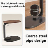 C-Shaped Side Table with Metal Frame - Front View